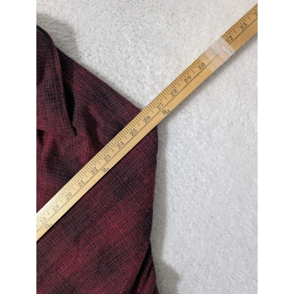 Vintage Eddie Bauer Men's XL Tall 1990s Red Plaid WOOL Long Sleeve Shirt Flannel